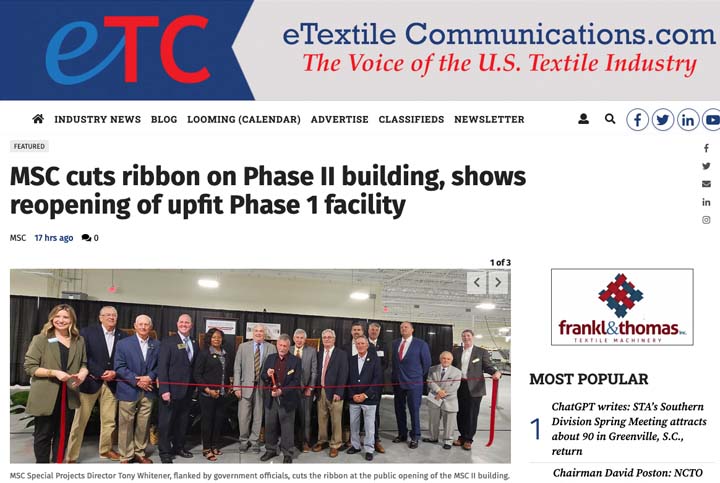 MSC cuts ribbon on Phase II building, shows reopening of upfit Phase 1 facility